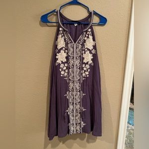 Embroidered Purple Dress